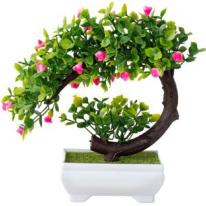 bonsai aux fleurs roses