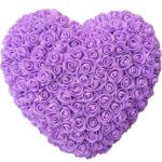 coeur en roses violettes