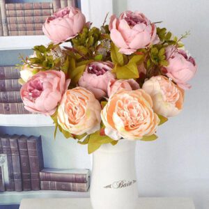 pivoines rose et blanc