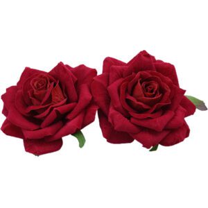 10 tetes de roses rouges artificielles 2