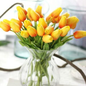 20 fleurs de tulipes jaunes 2