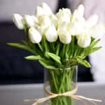 20 tulipes artificielles blanches