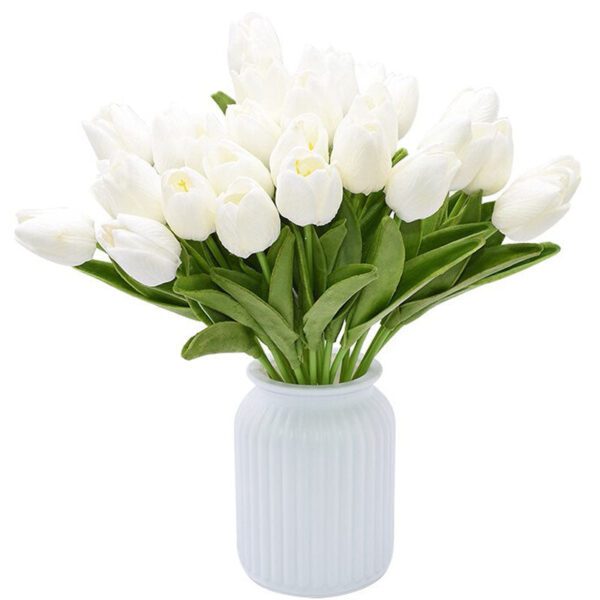 20 tulipes artificielles blanches