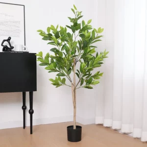 kf S6f4e6850ecd34ff1805f2f877c55311cN Grand Ficus Artificiel avec Feuilles de CypNatural et Tronc Faux Banyan en Pot Plante Verte de